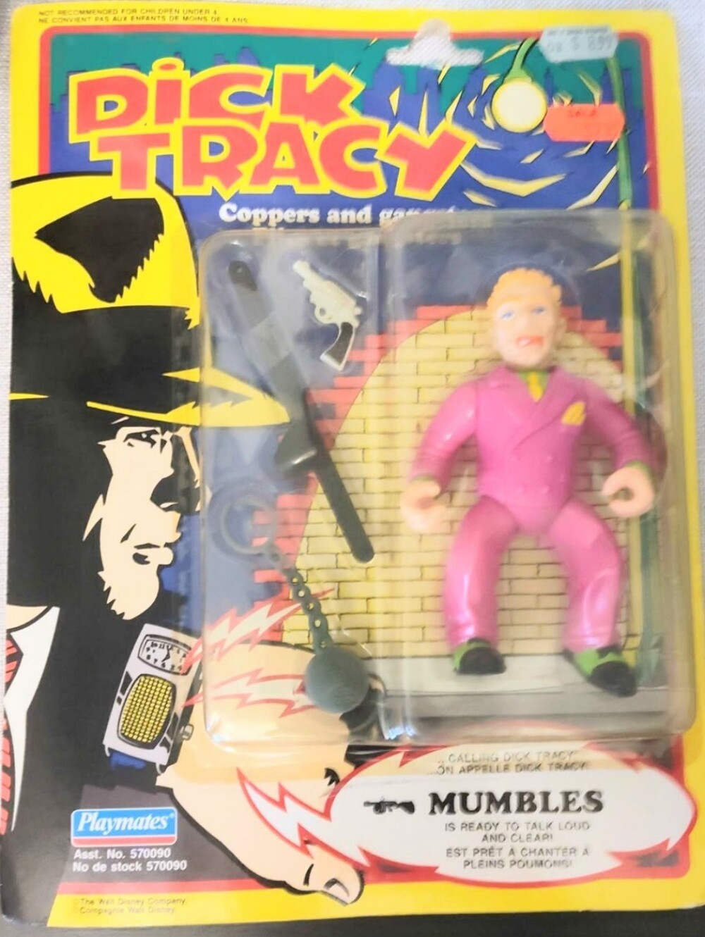 Brand new Rare Vinta1990 Dick Tracy Coppers & Gangsters Mumbles Figure Playmates